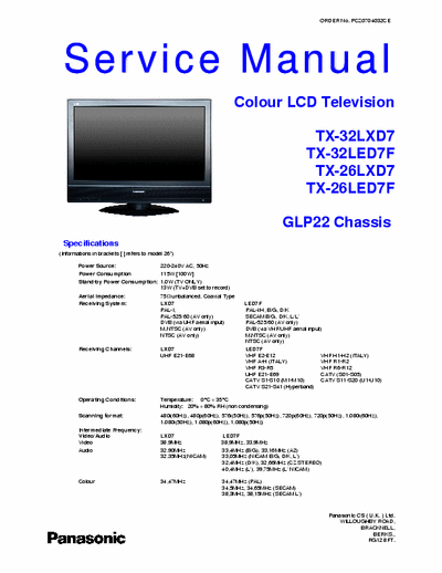 PANASONIC lcd service manual